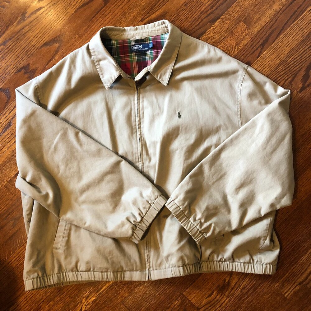 LAST CHANCE:Polo by Ralph Lauren Khaki Brushed Twill Zip-Up Jacket - Size 4X Big